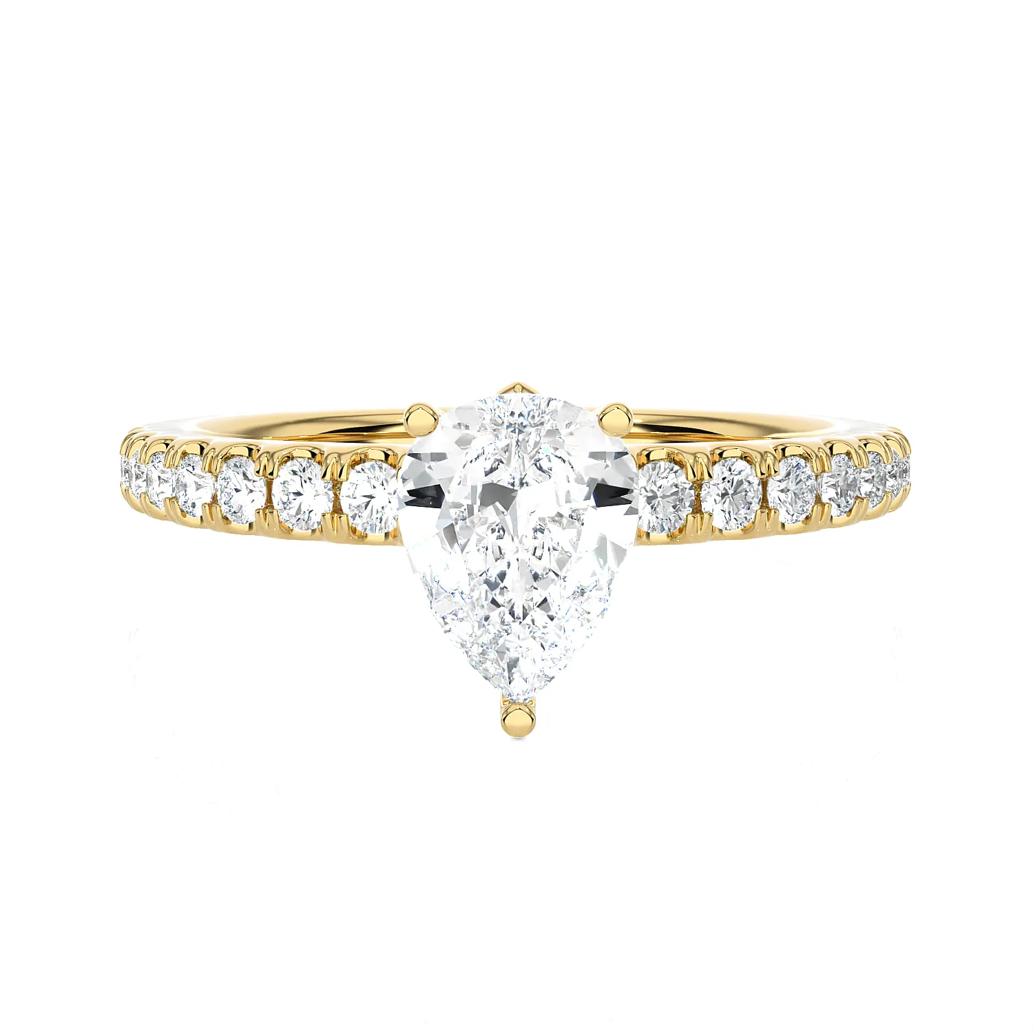 1 3/8 ctw Pear-Shaped Lab Grown Diamond Side Stone Engagement Ring