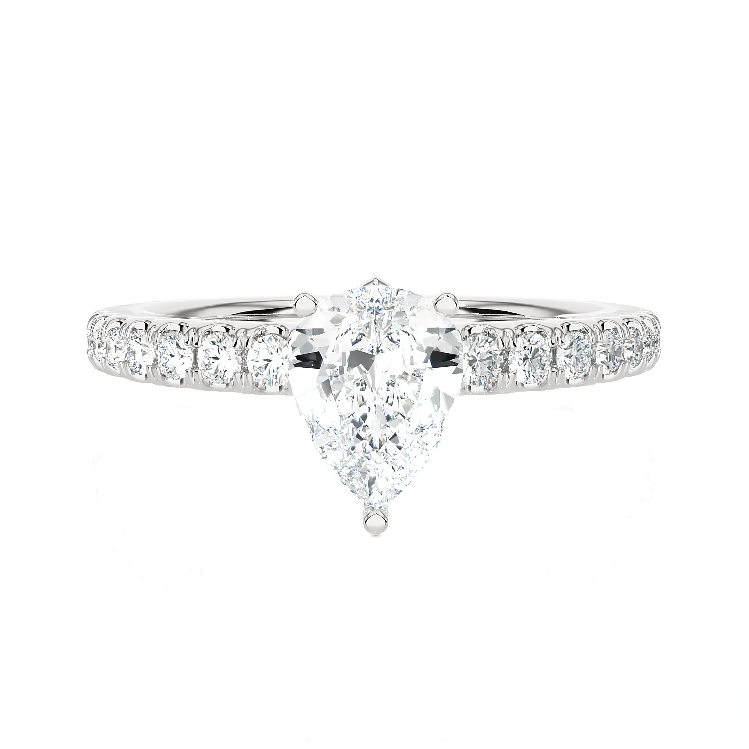 1 3/8 ctw Pear-Shaped Lab Grown Diamond Side Stone Engagement Ring