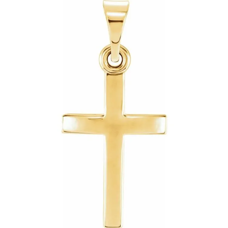 10K Yellow 15.2x7.3 mm Cross Pendant