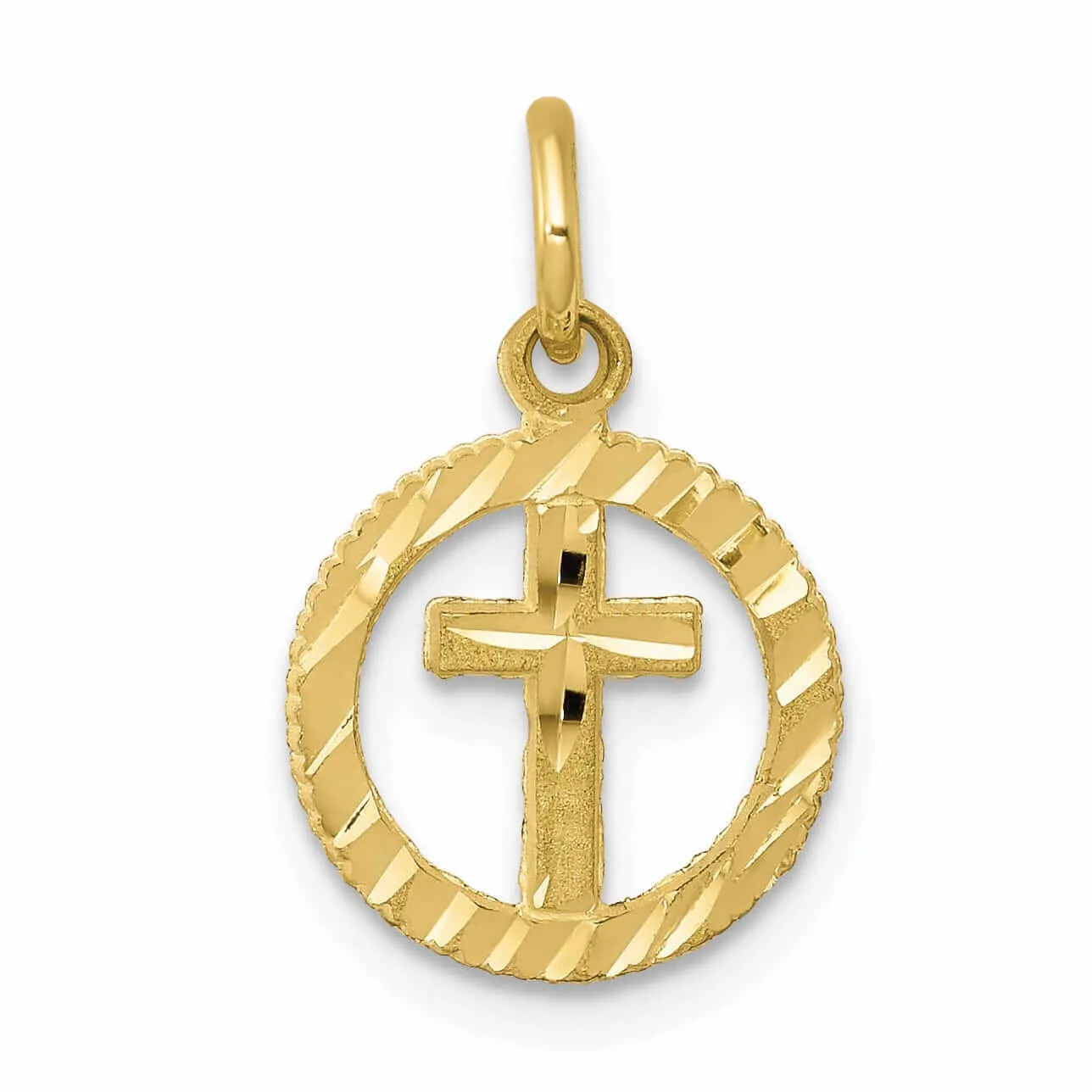 10k Yellow Gold Cross For Eternal Life Pendant