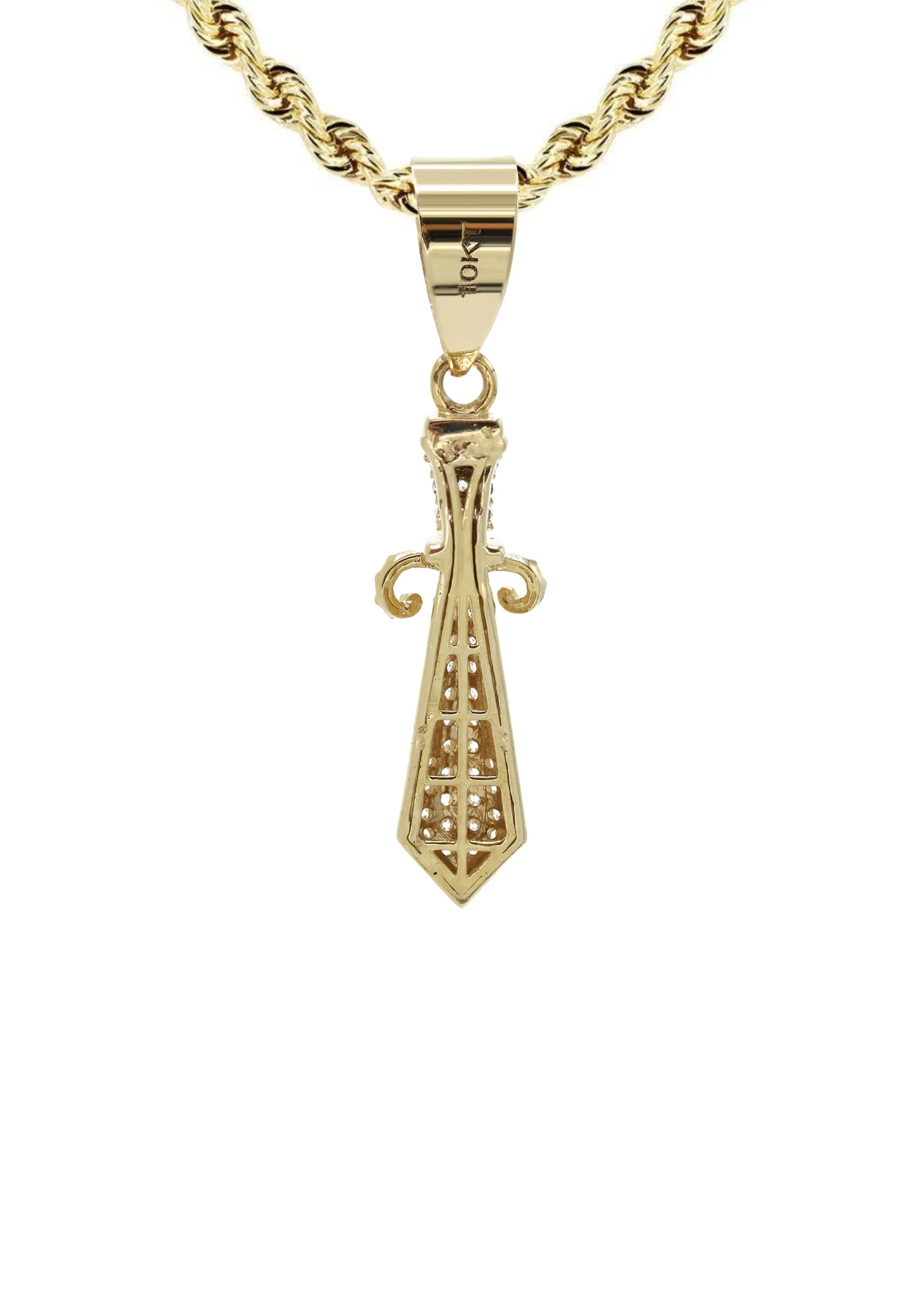 10K Yellow Gold Dagger Necklace | Appx. 13.3 Grams