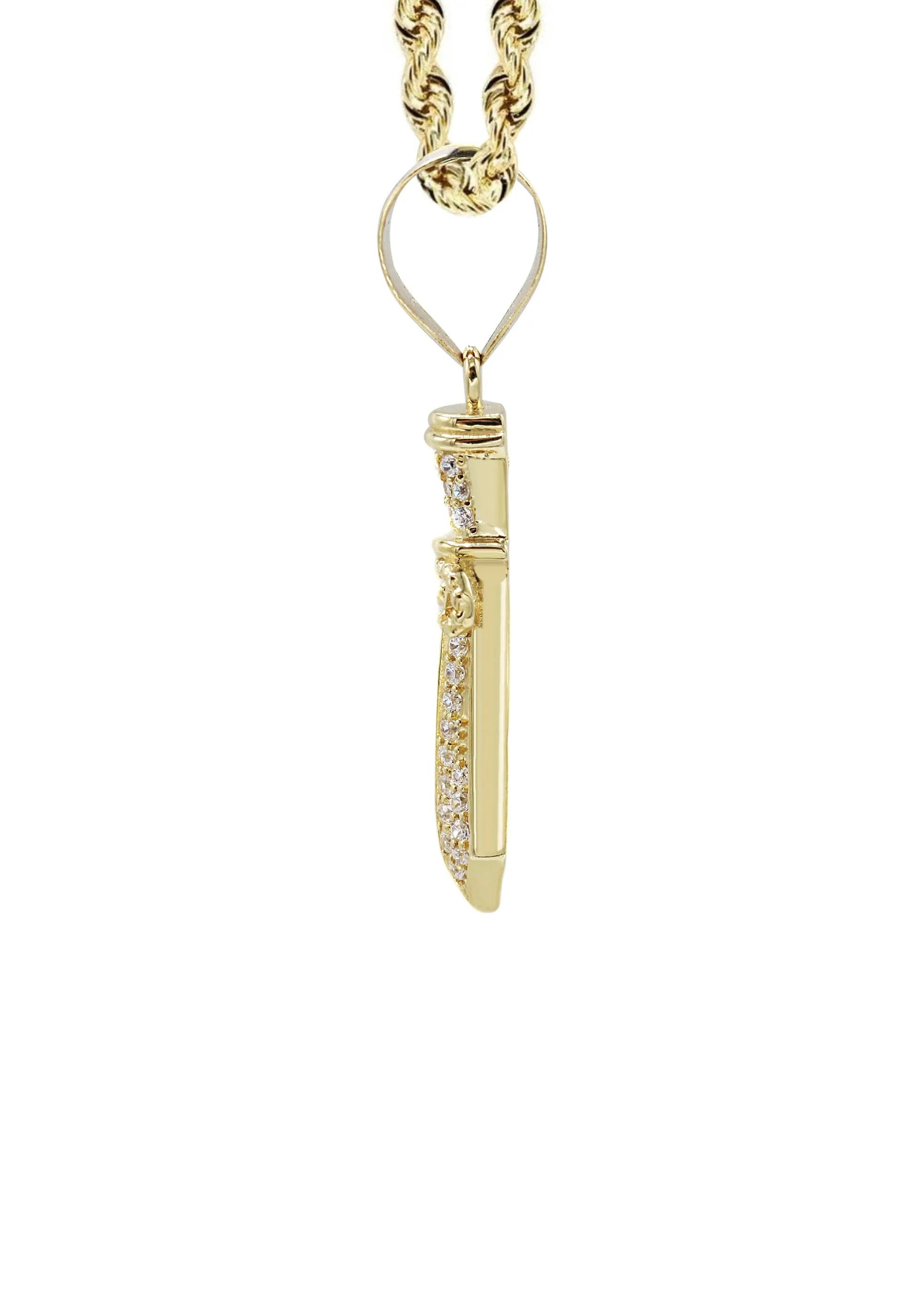 10K Yellow Gold Dagger Necklace | Appx. 13.3 Grams