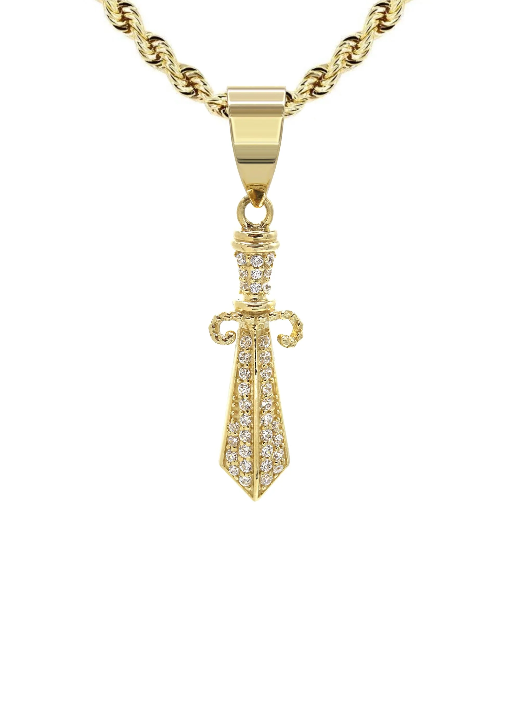 10K Yellow Gold Dagger Necklace | Appx. 13.3 Grams