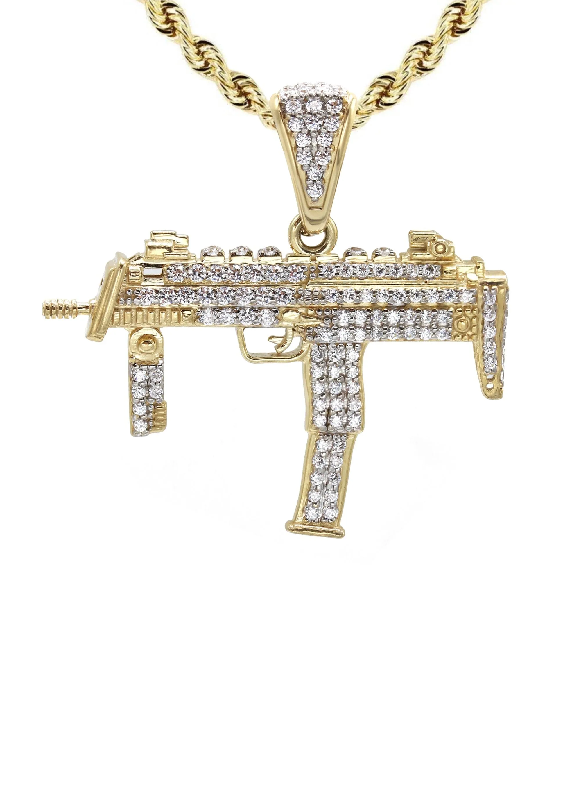 10K Yellow Gold Machine Gun Necklace | Appx. 15.6 Grams