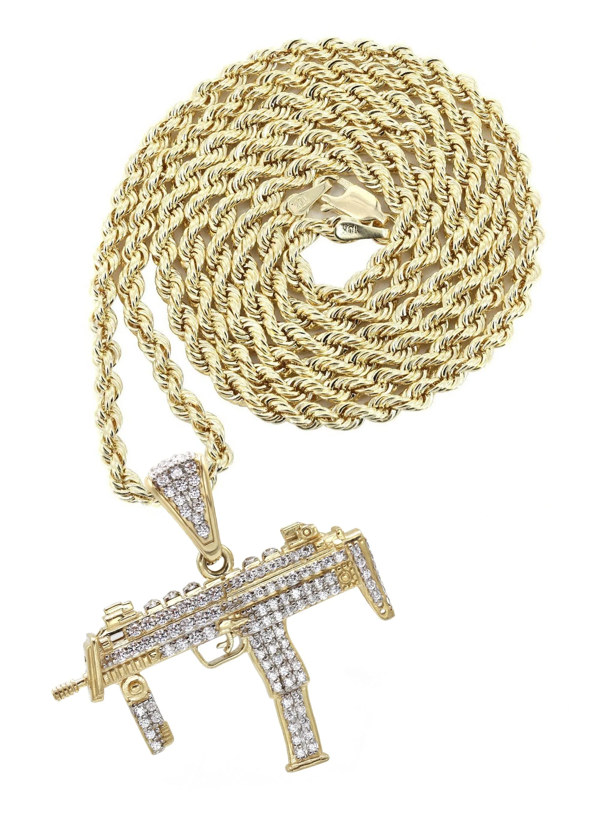 10K Yellow Gold Machine Gun Necklace | Appx. 15.6 Grams