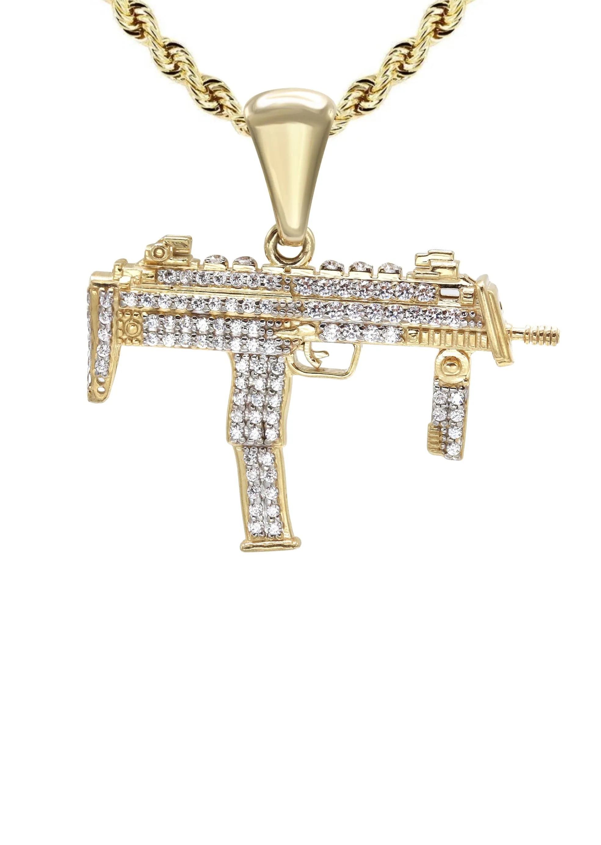 10K Yellow Gold Machine Gun Necklace | Appx. 15.6 Grams