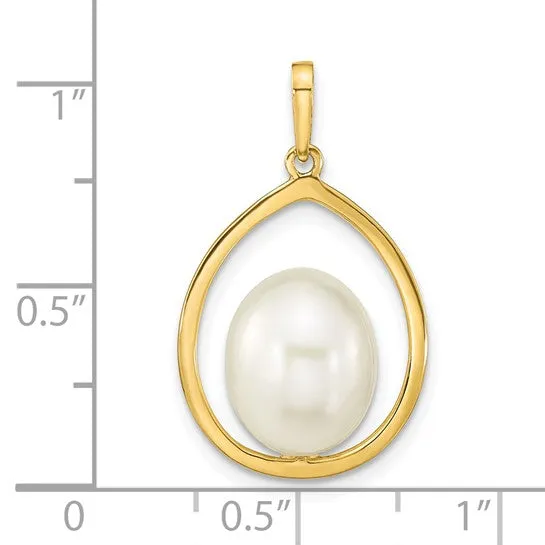 14K 9-10mm White Freshwater Pearl Pendant