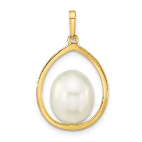 14K 9-10mm White Freshwater Pearl Pendant