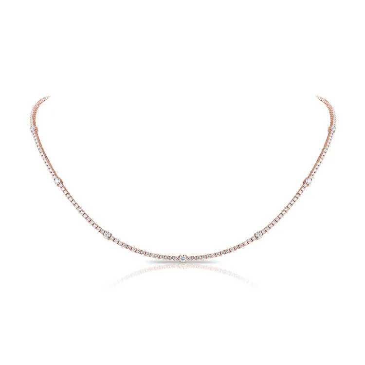 14k Gold & Diamond Choker Tennis Necklace - 3.61ct