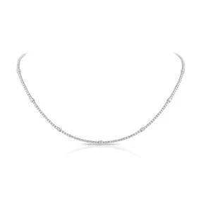 14k Gold & Diamond Choker Tennis Necklace - 3.61ct