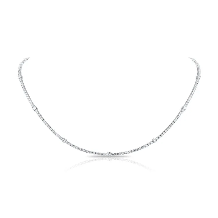 14k Gold & Diamond Choker Tennis Necklace - 3.61ct