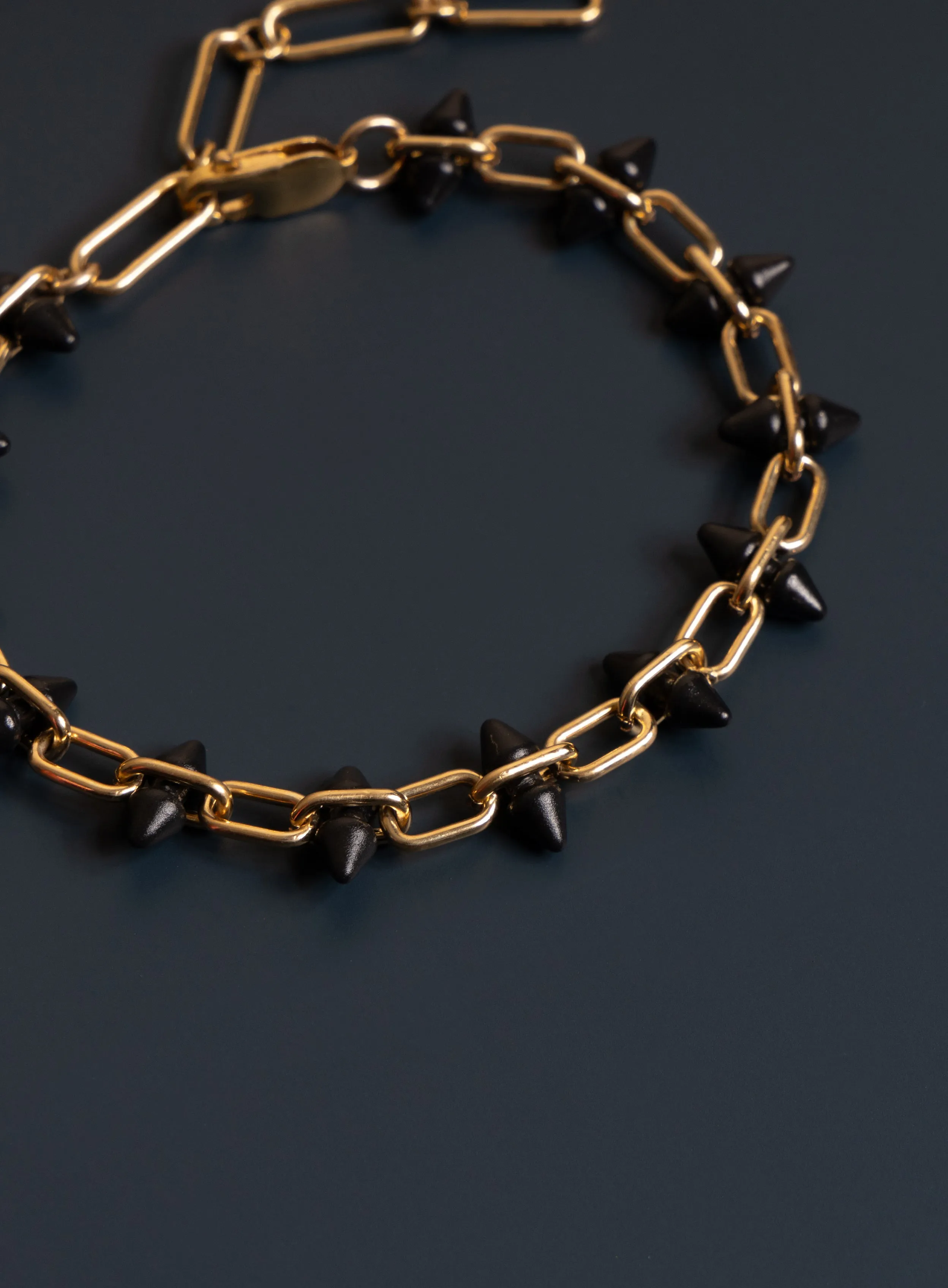 14k Gold Filled and Titanium Adjustable Spike Men's Bracelet