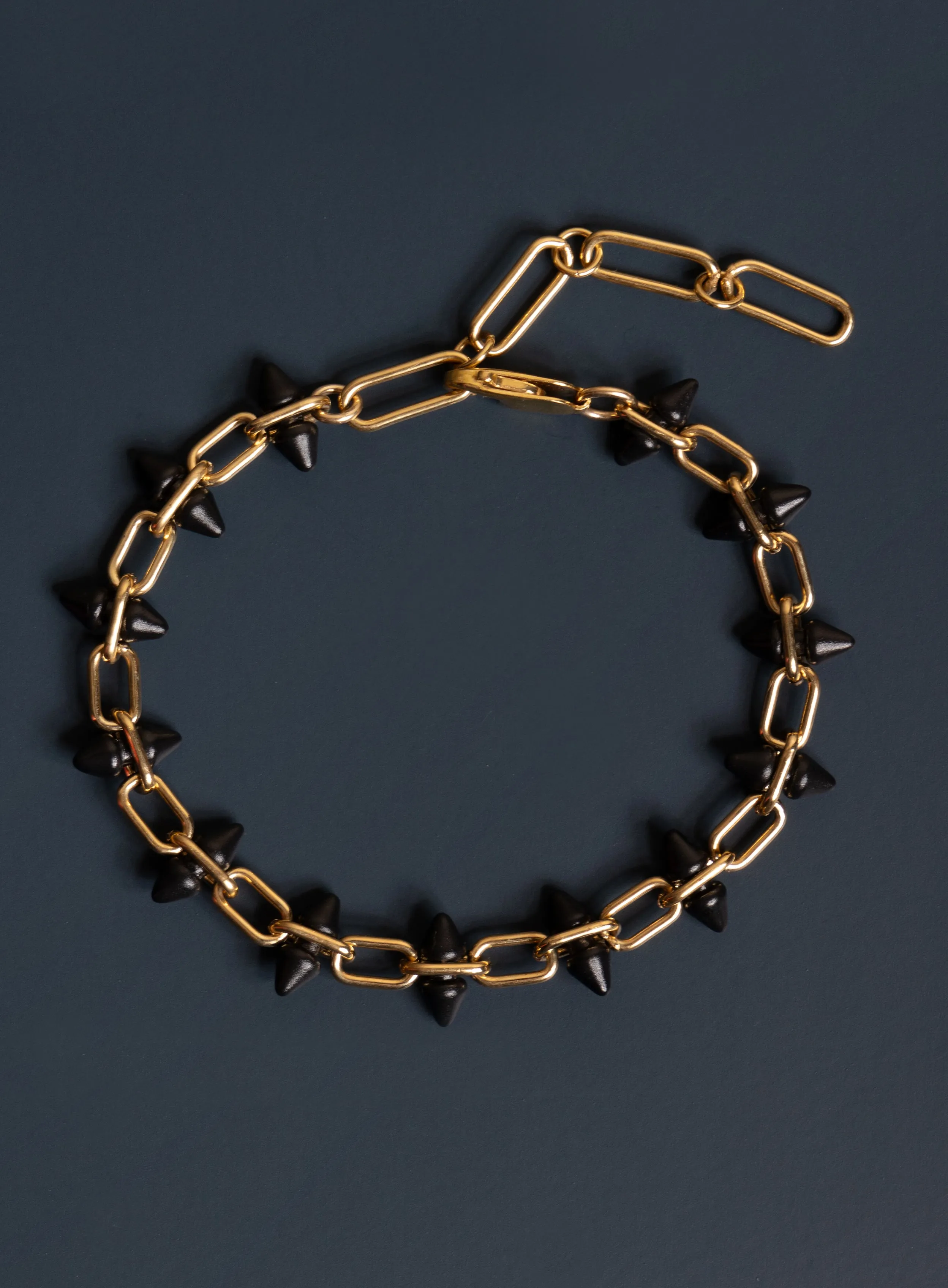 14k Gold Filled and Titanium Adjustable Spike Men's Bracelet