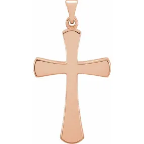 14K Rose 16.1x8 Cross Pendant