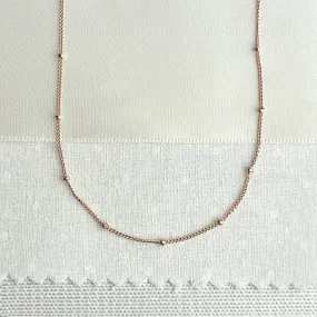 14K Rose Gold Filled Satellite Chain Choker/ Layering Necklace