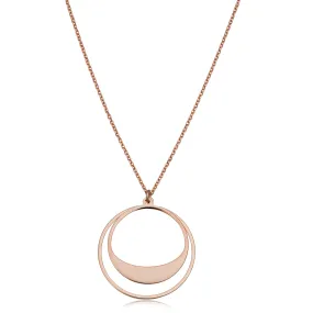 14k Rose Gold Graduated Circles Pendant Adjustable Necklace, 18"