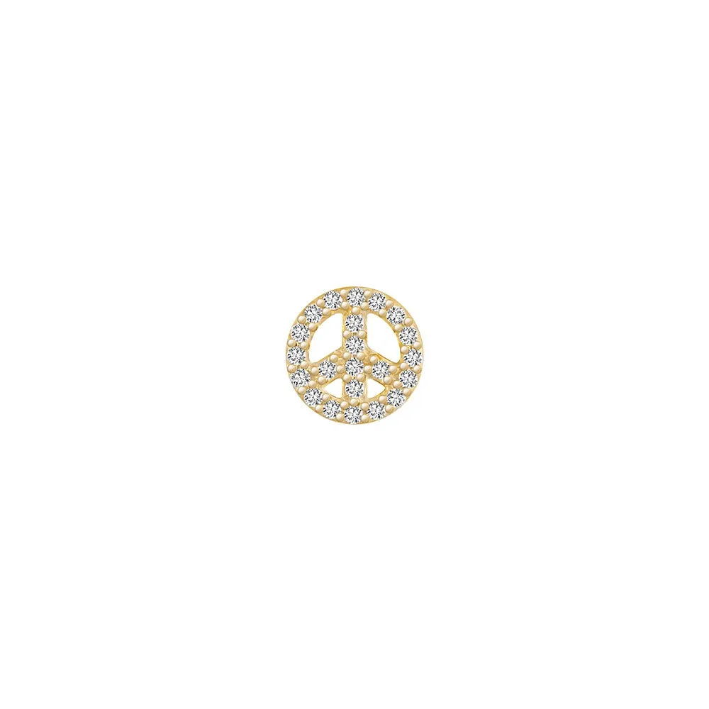 14k Skinny Peace Charm (yellow)