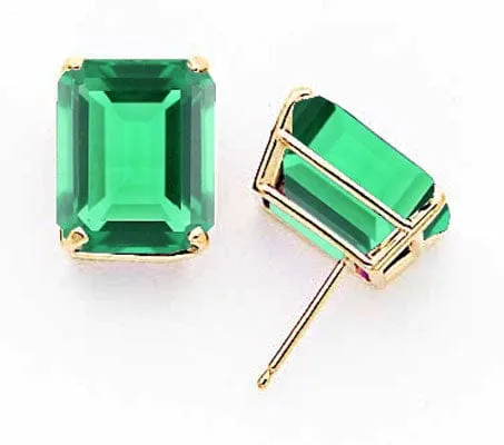 14k Yellow Gold Emerald Cut Mount St. Helens Earri