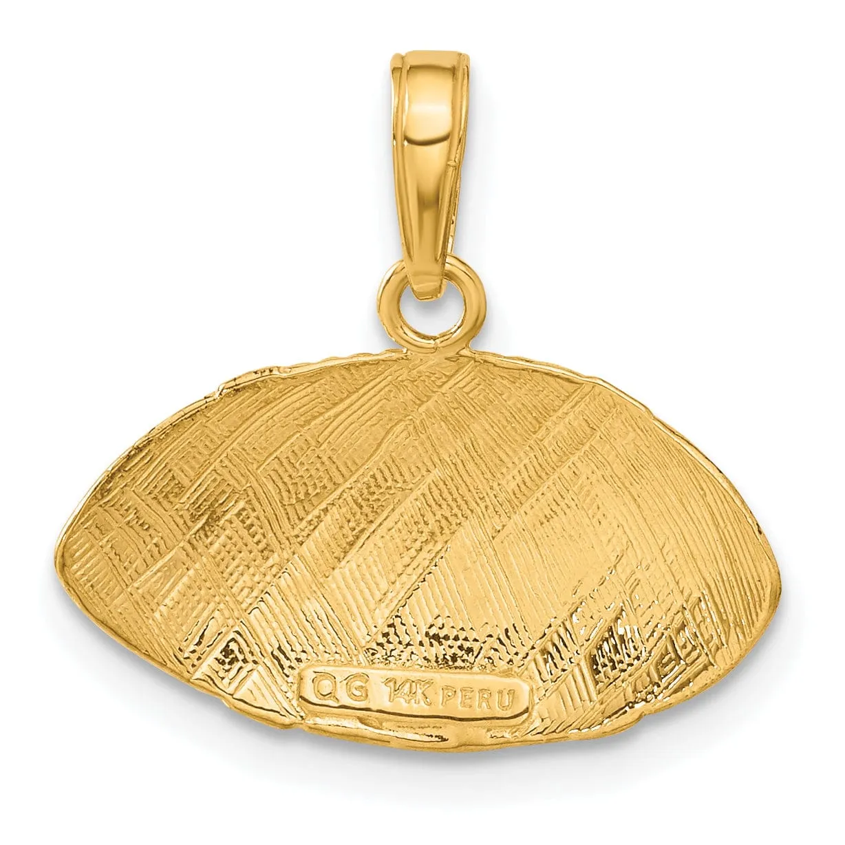 14k Yellow Gold Football Profile Pendant