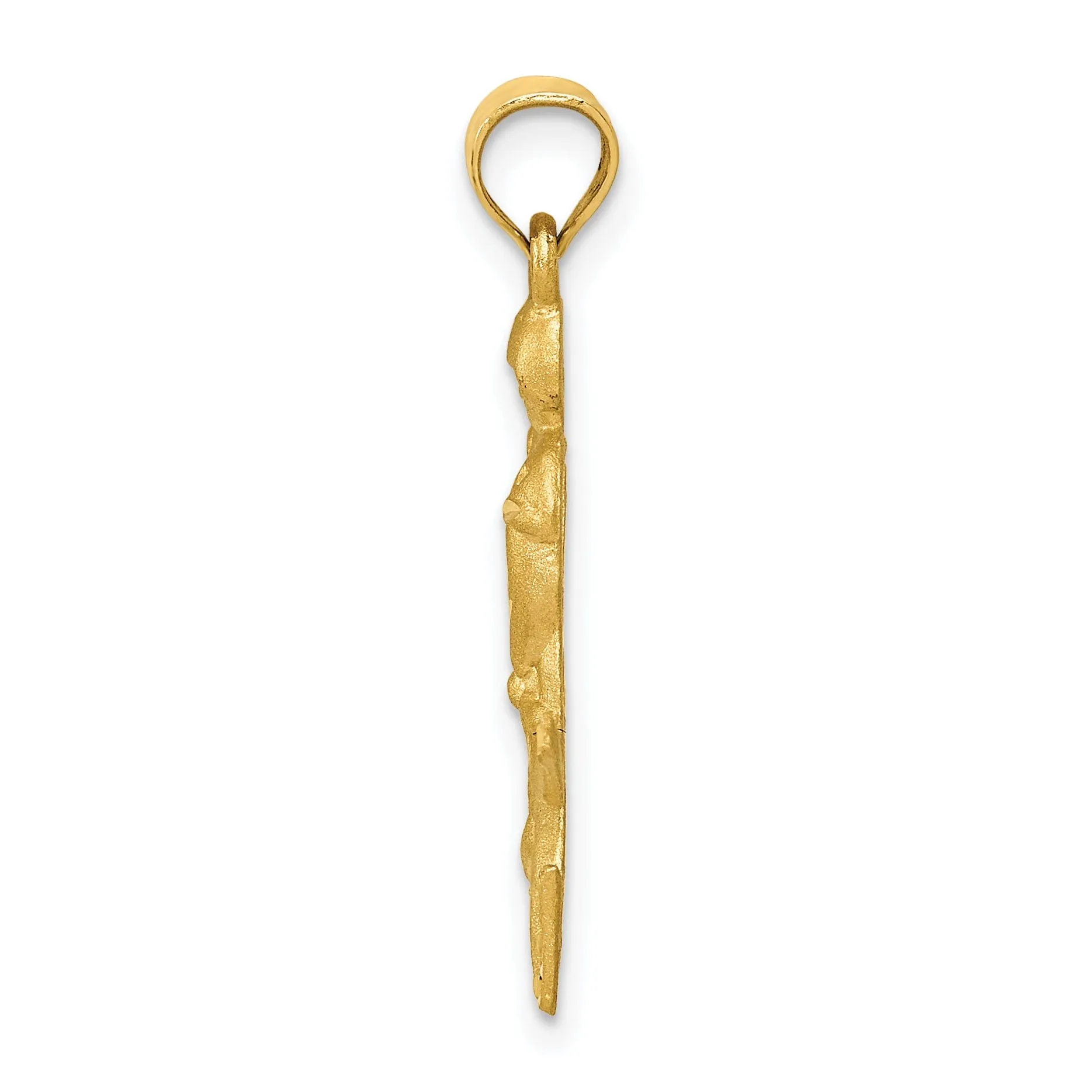 14k Yellow Gold Hockey Player Charm Pendant