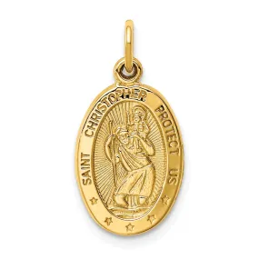 14k Yellow Gold Saint Christopher Medal Pendant