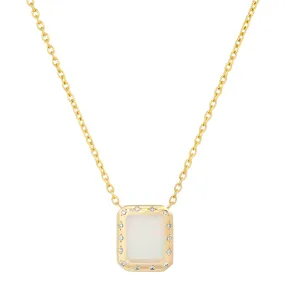 14K YG Opal and Diamond Necklace