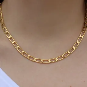 18K Gold-Filled Flat Link Chain Necklace