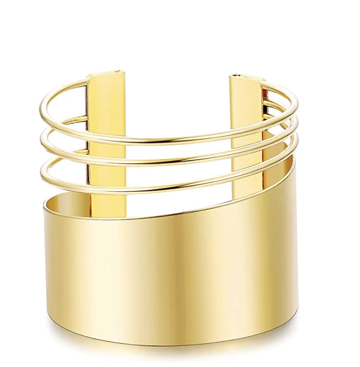 18K Gold Plated Wide Cuff Bangle