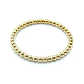 18k Over Sterling Silver Stackable Bead Ring