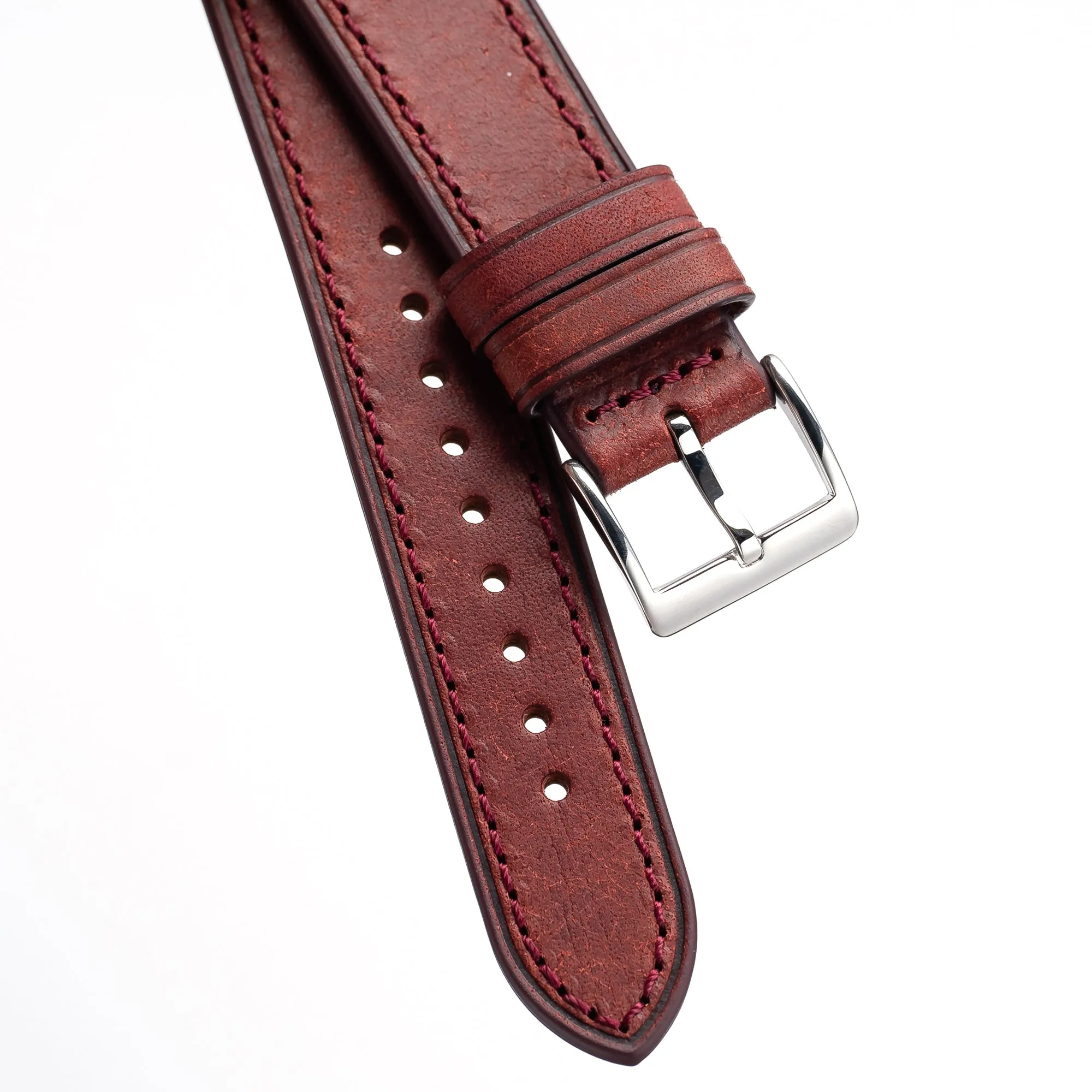 18mm 20mm 22mm Quick Release Italian Pueblo Leather Watch Strap - Red