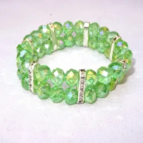 2 Layers Green Crystal Beads Bracelet Jewellery