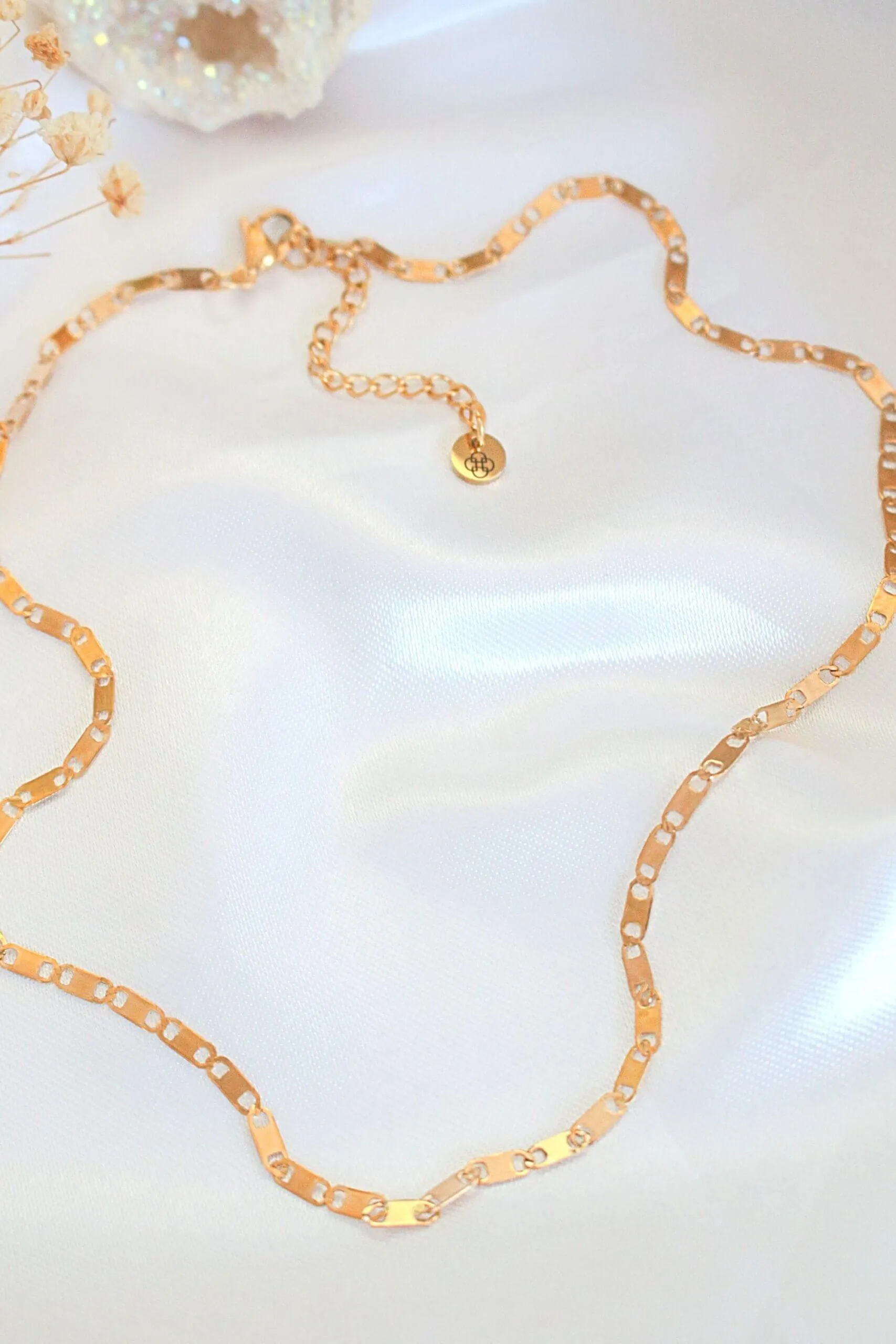 24 Karat Flat Link Chain Choker