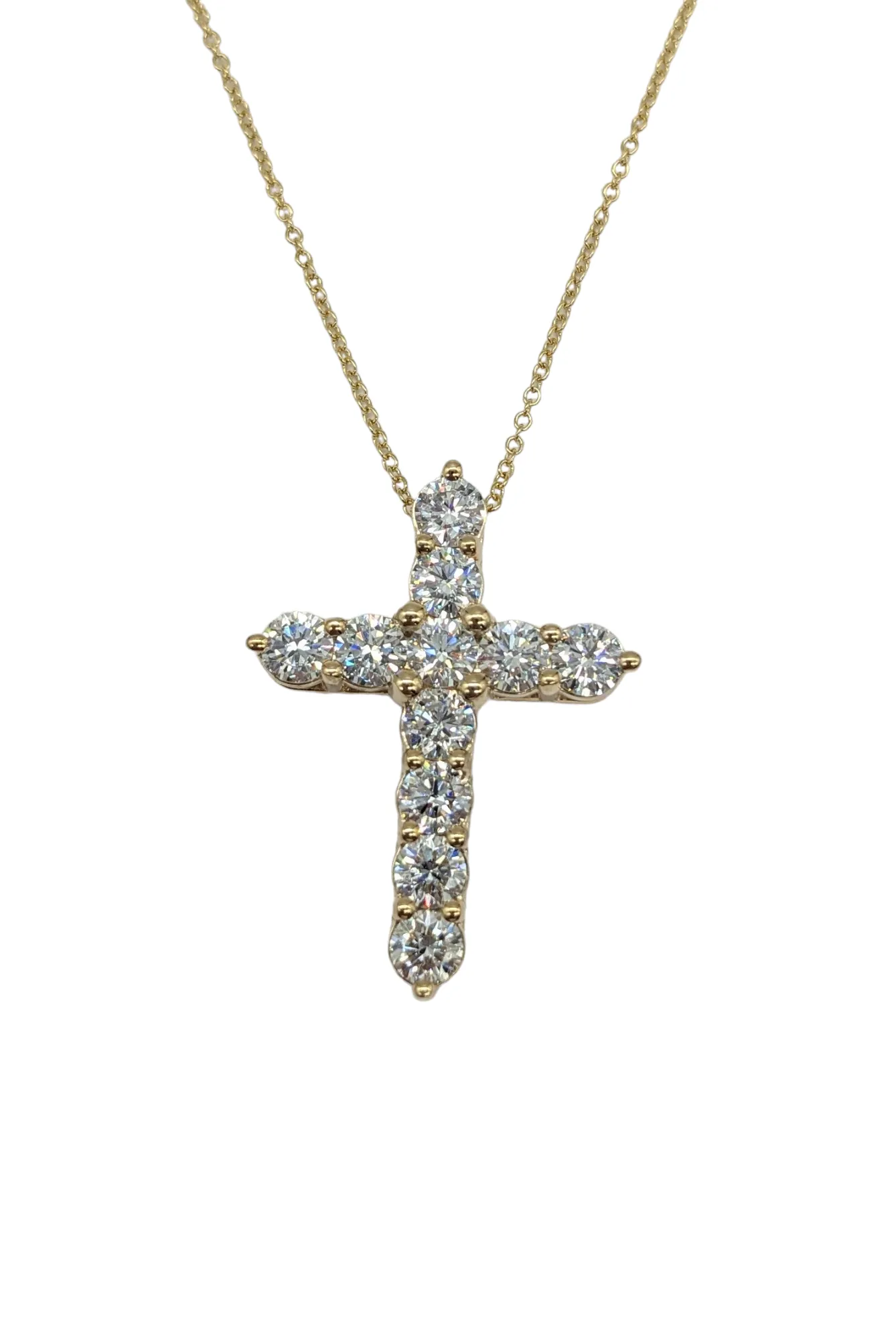 3.30 Carat Total Weight Lab Grown Diamond Cross and Chain