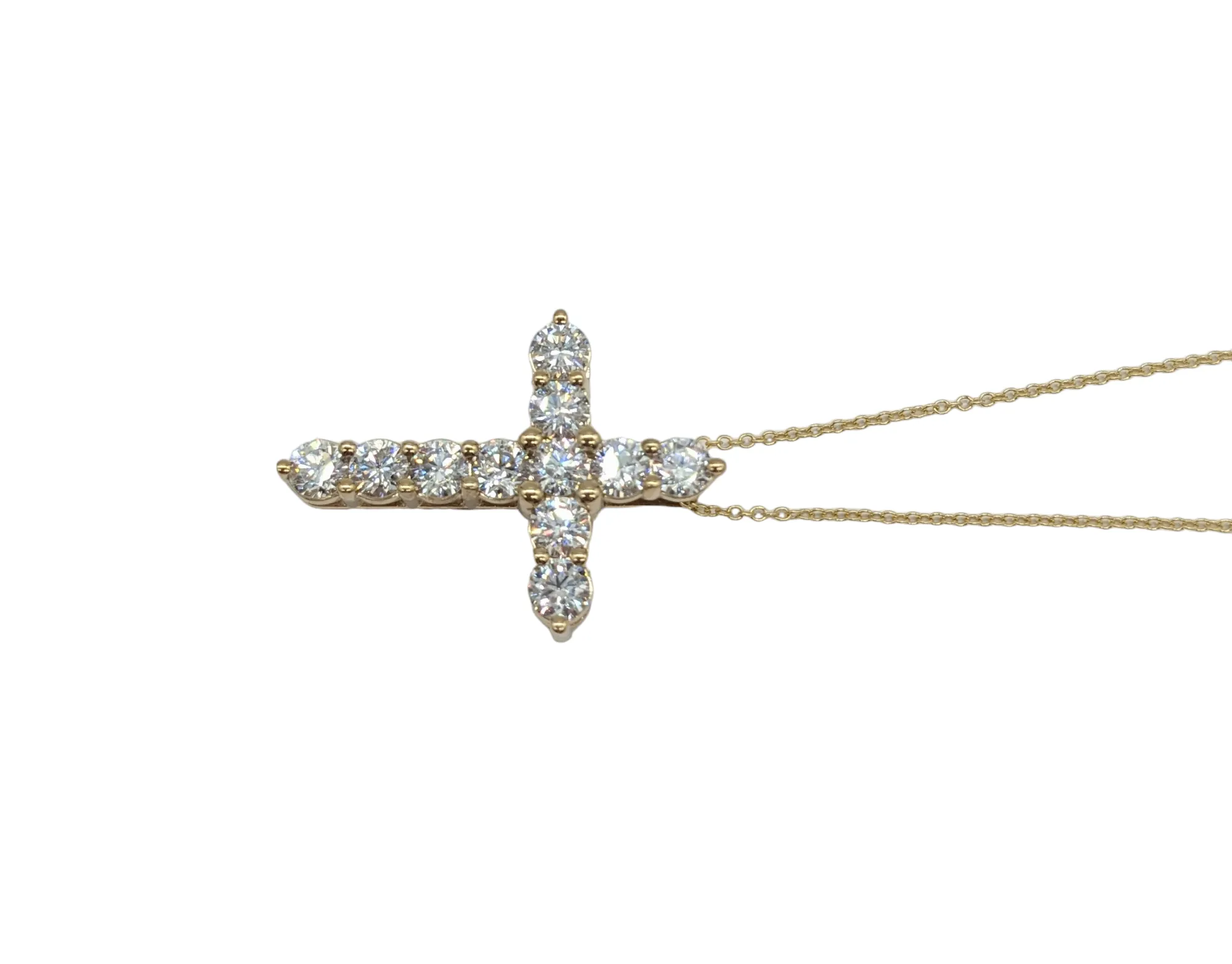 3.30 Carat Total Weight Lab Grown Diamond Cross and Chain