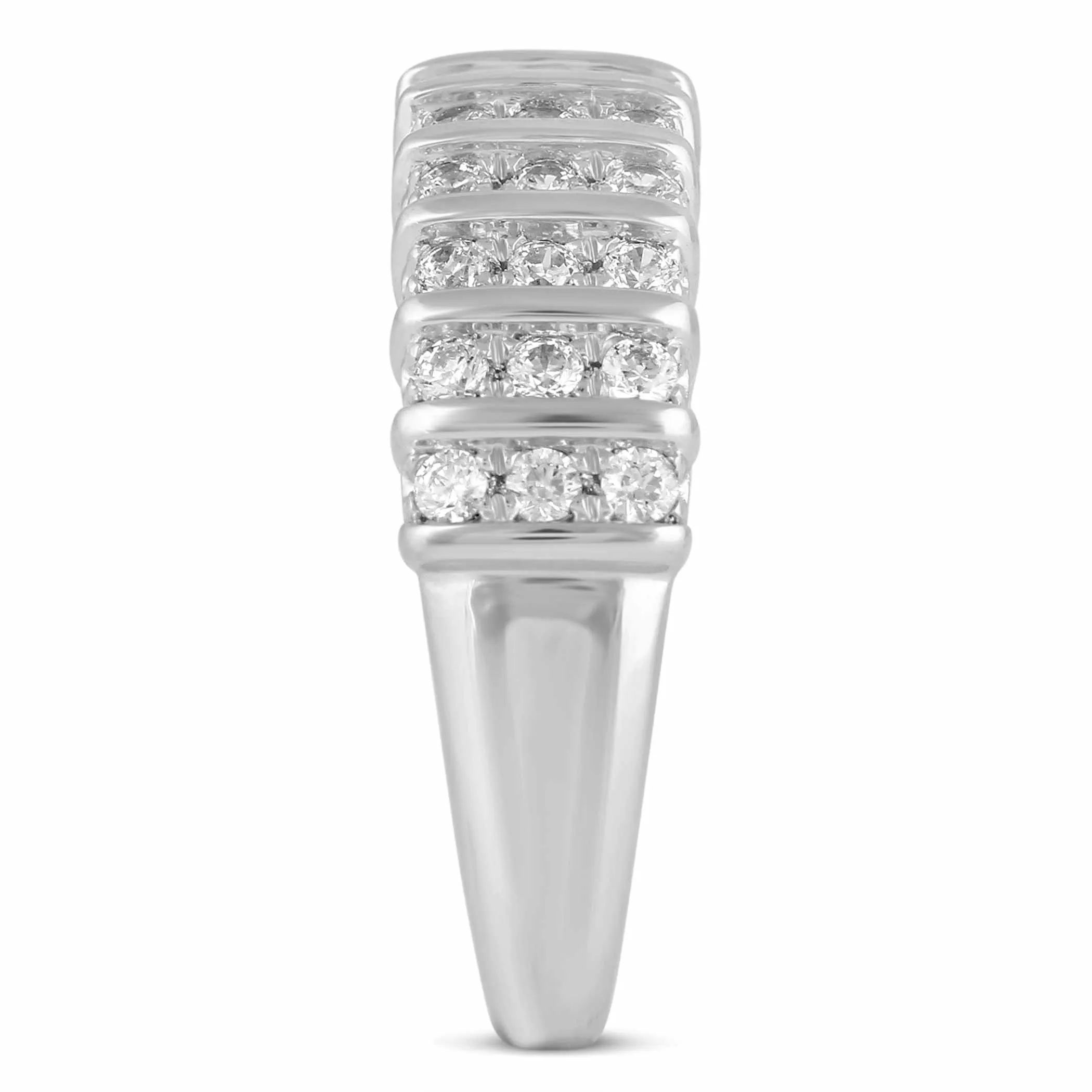 3/4CT TW Diamond Pave Band Anniversary Ring in Sterling Silver