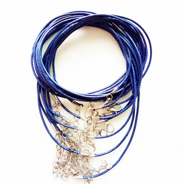 5 PCS/lot 1.5 mm Leather Chains Necklaces Bracelet Pendant Charms With Lobster Clasp DIY Jewelry Findings String Cord Necklace