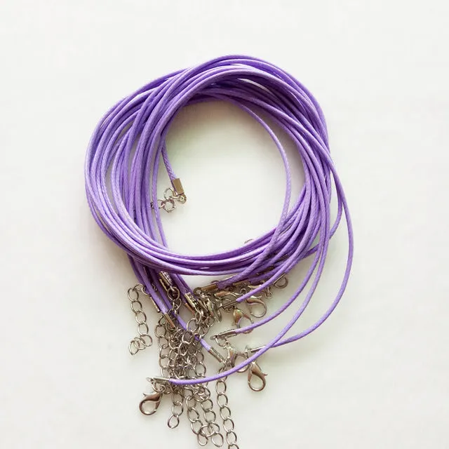 5 PCS/lot 1.5 mm Leather Chains Necklaces Bracelet Pendant Charms With Lobster Clasp DIY Jewelry Findings String Cord Necklace