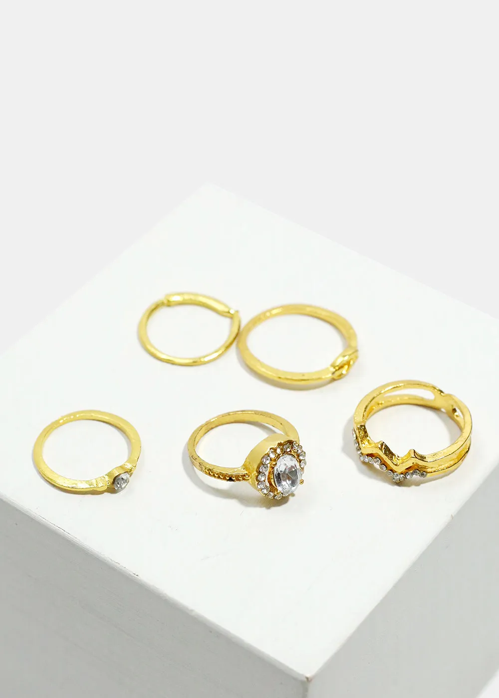 5-Piece Gemstone Toe Rings