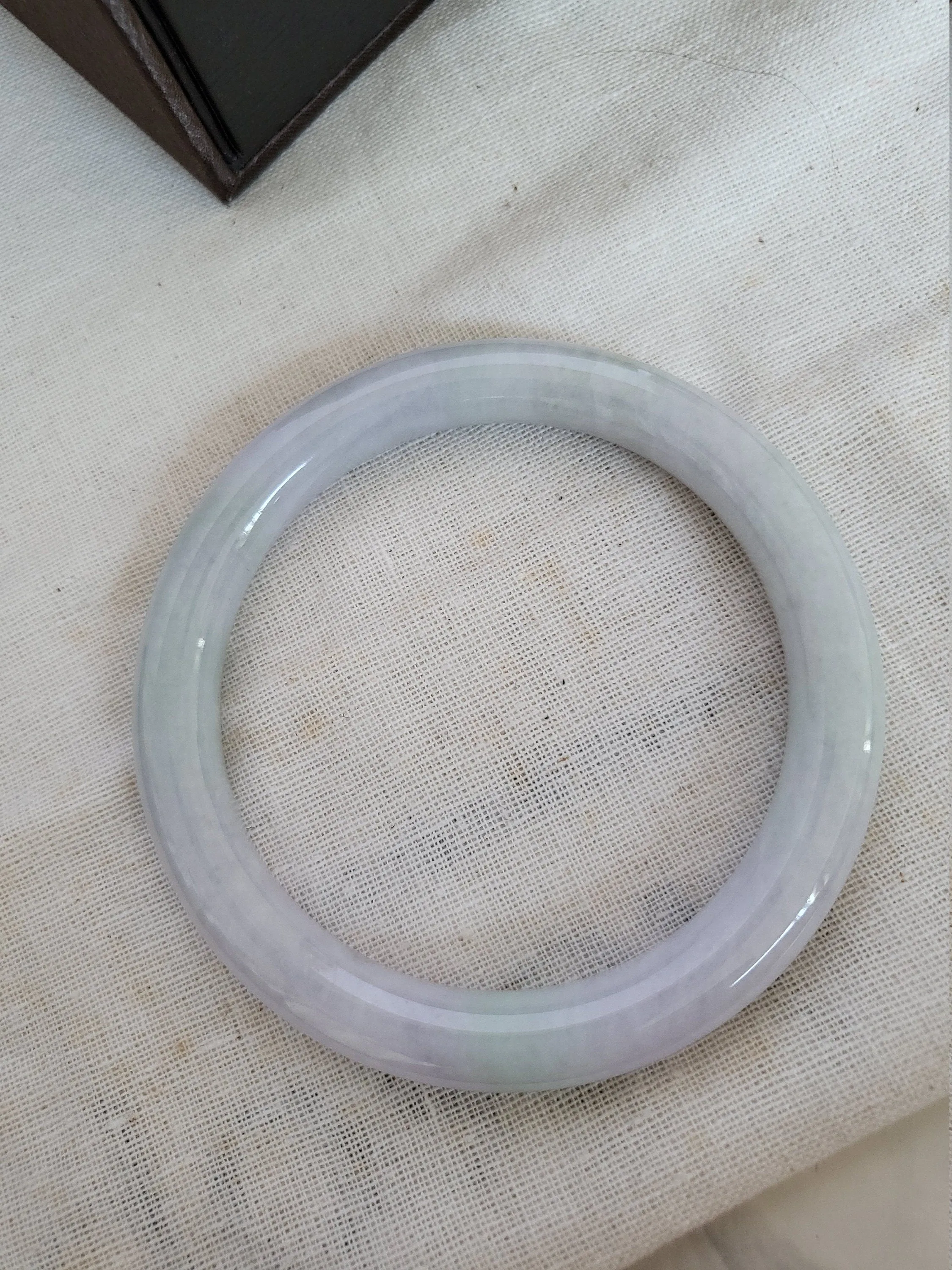 57mm Jade RARE Grade A Exquisite White Light Green Lavender Rainbow Burma Natural Jade Jadeite Round Bangle [Lavender Turquoise Collection]