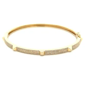 .62ct 14k Yellow Gold Diamond Bangle