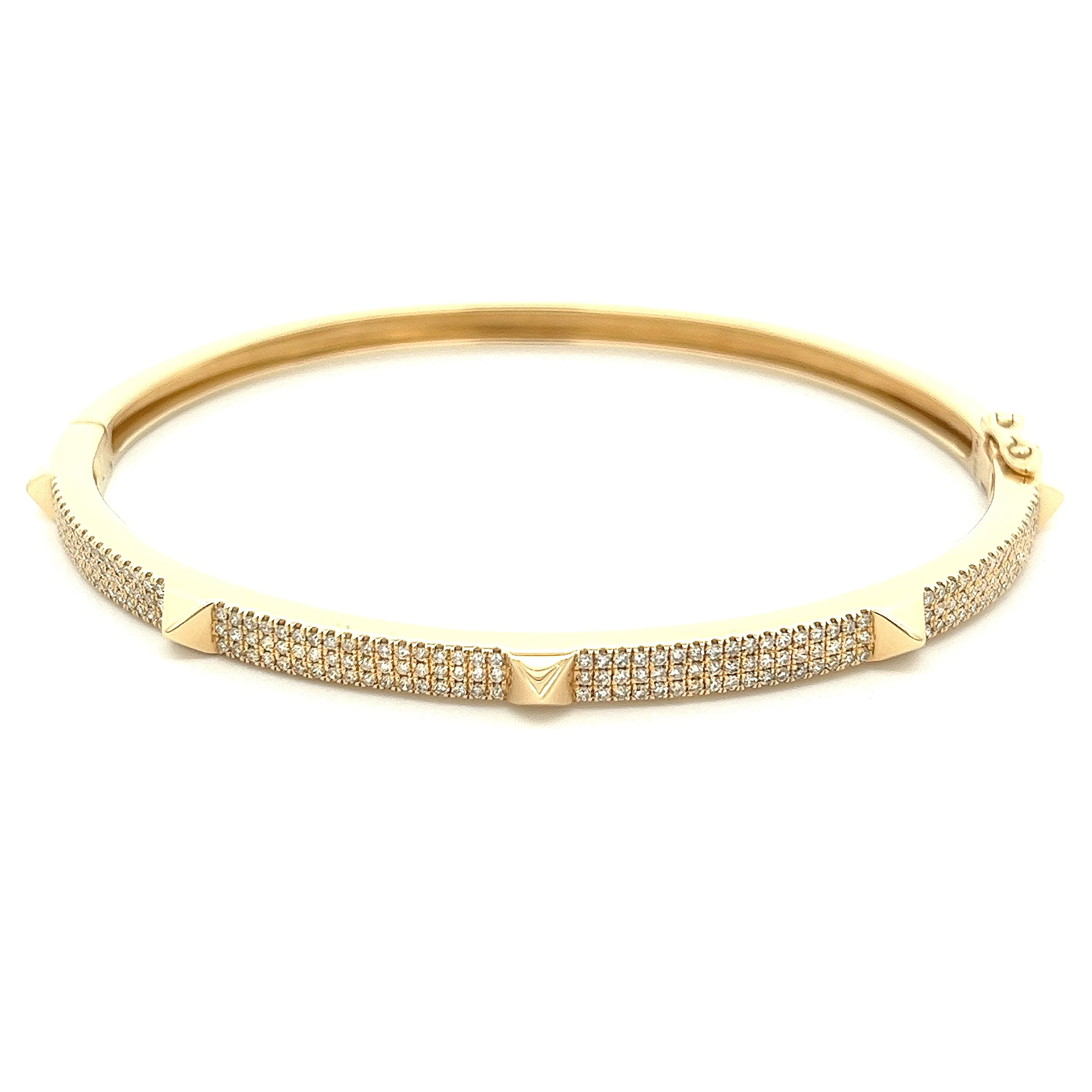 .62ct 14k Yellow Gold Diamond Bangle