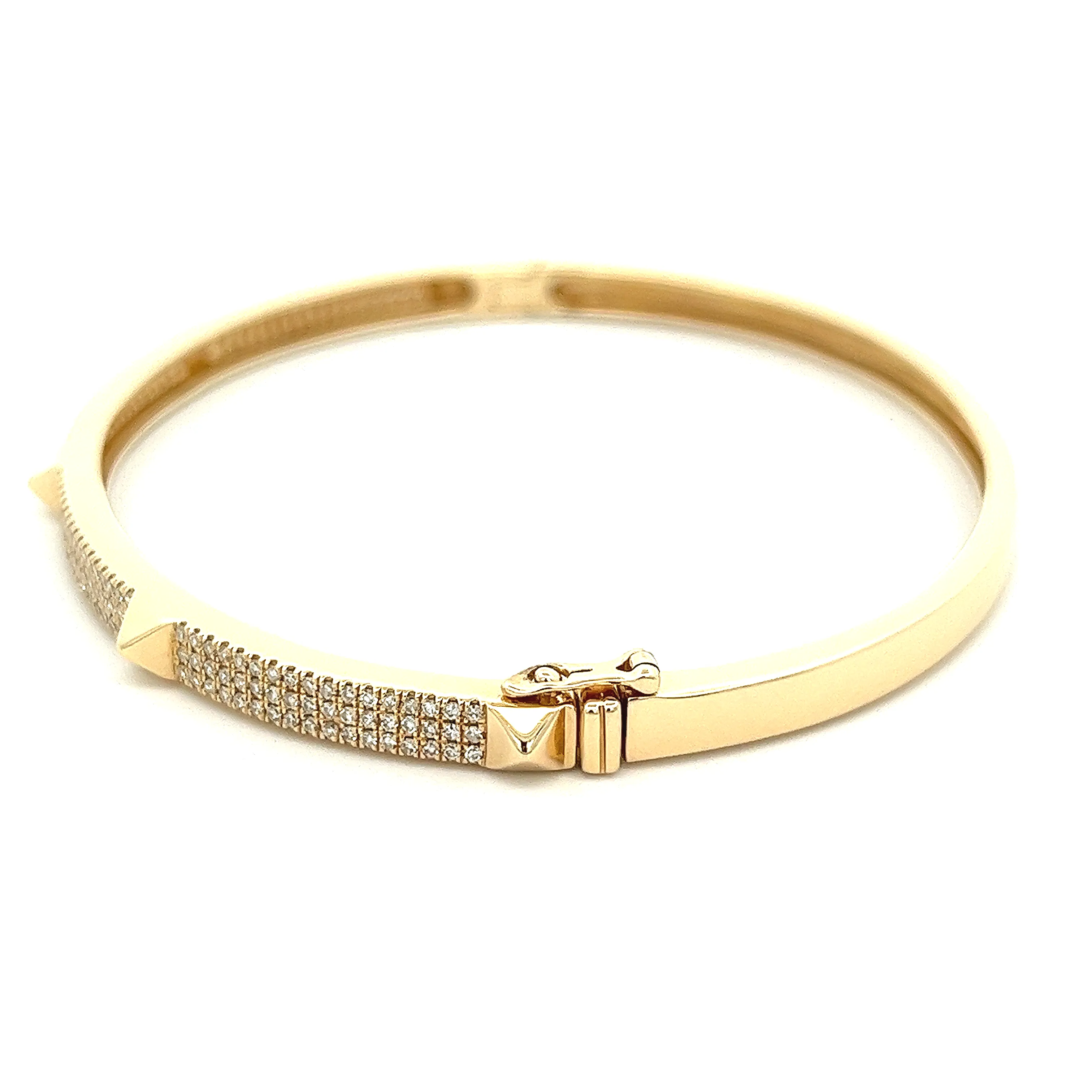 .62ct 14k Yellow Gold Diamond Bangle