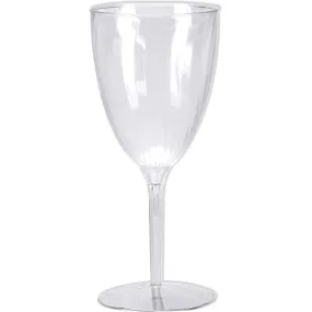 8 Oz Clear Plastic 1-Piece Wine Glasses (8/Pkg)