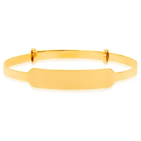 9ct Yellow Gold Expandable ID Baby Bangle