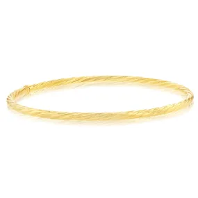 9ct Yellow Gold Silverfilled Twisted 65mm Bangle