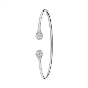 Acotis Silver Bangle Maidens Zirconia Torc G4032M