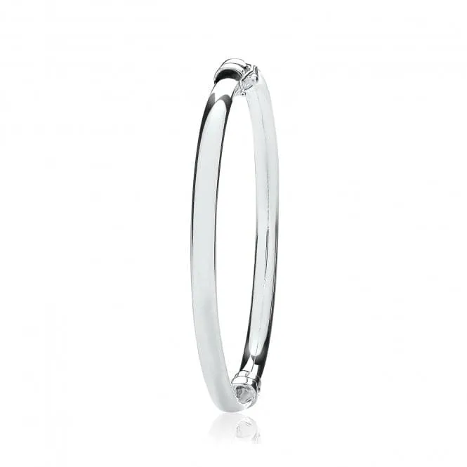 Acotis Silver Bangle Oval Plain Hinged G4433