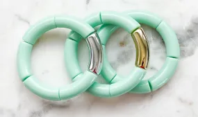 Acrylic Bamboo Bangle Bracelet "Mint Green"