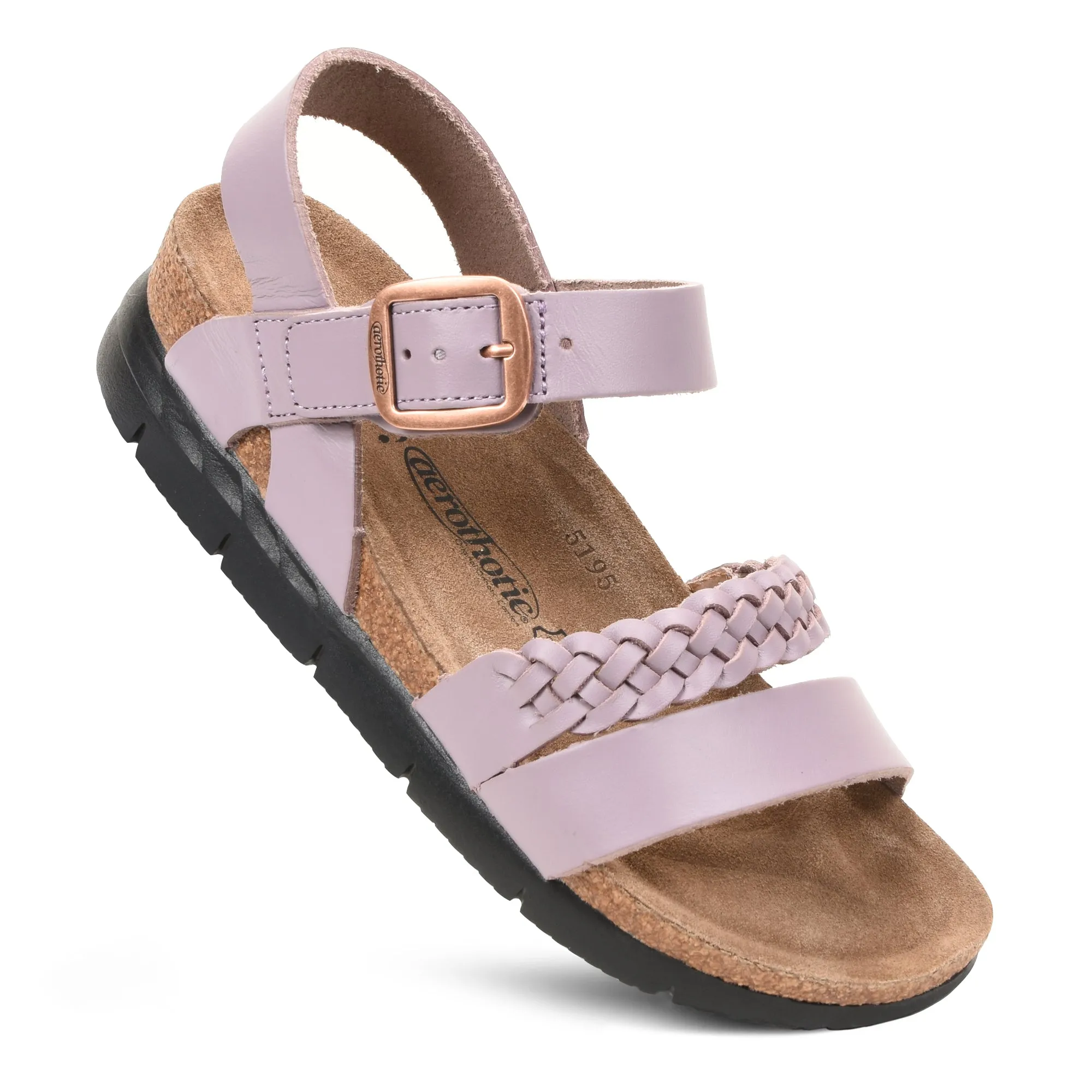 Aerothotic - Quinn Comfortable Braided Leather Platform Sandals with Arch Support