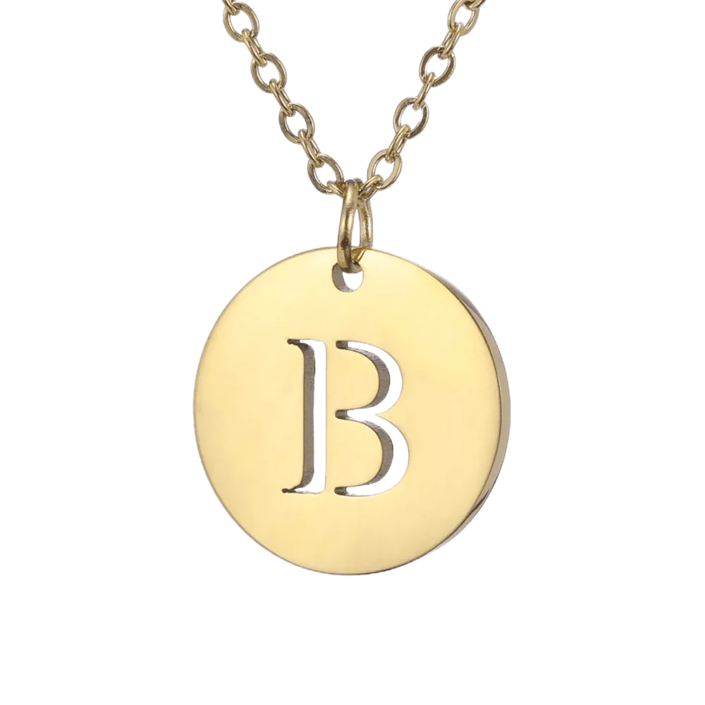 Alphabet Necklace Gold Plated - Letter B